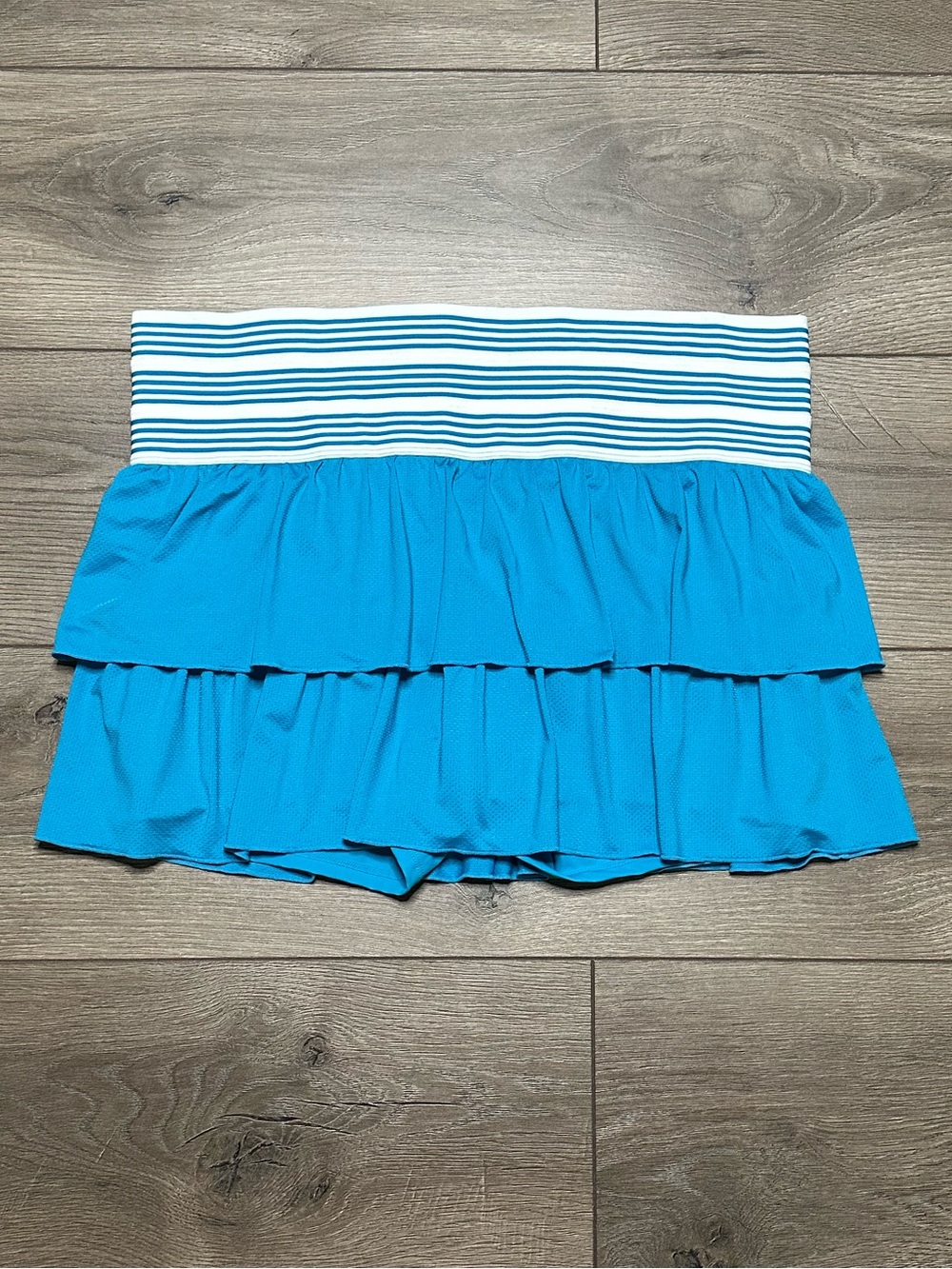 Lucky In Love Caribbean Vibes High‎ Rise Play On Tennis Skirt Skort Blue White L - Picture 2 of 11